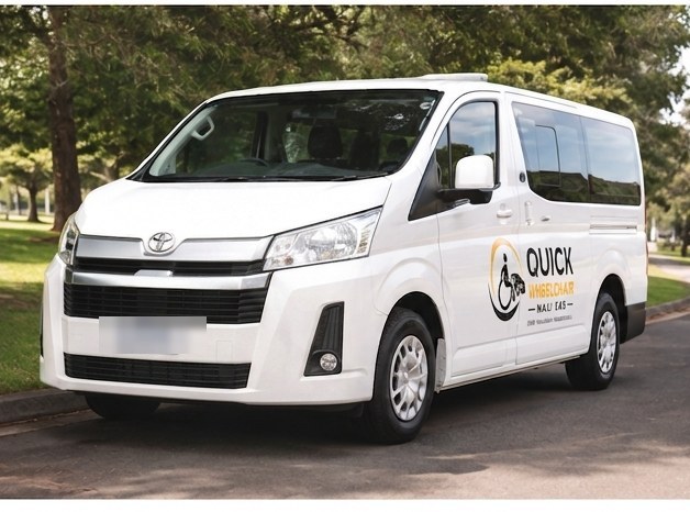 Wheelchair accessible maxi taxi van with rear ramp in Melbourne